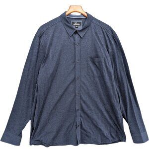 Johnston Murphy XC Flex Shirt Mens Blue Printed Stretch Jersey Cotton Size XXL